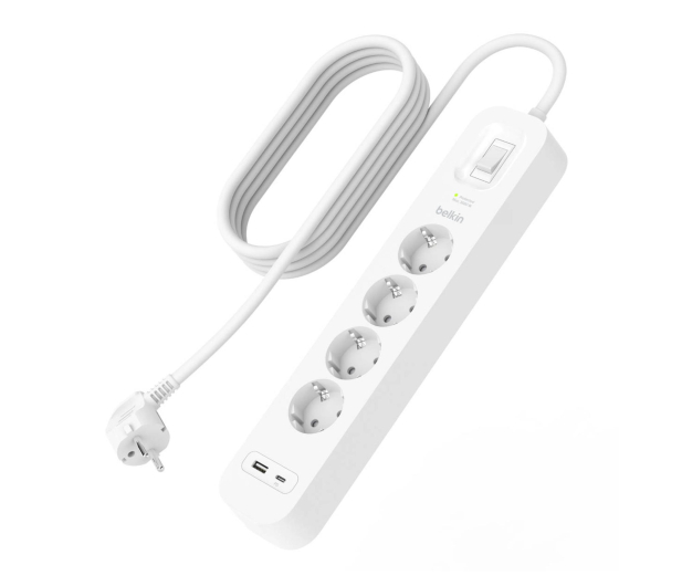Belkin Listwa przeciwprzepięciowa 525J, 4 gniazda Schuko, USB-A - 1363151 - zdjęcie